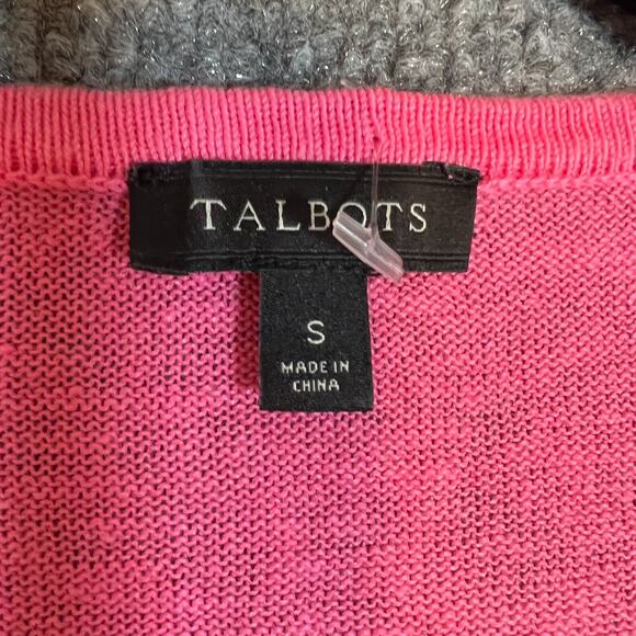 Talbots Sweater Womens Small Pink Linen Knit Pullover Vneck Bohemian Casual - Picture 5 of 10